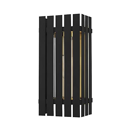 Livex 1 Light Satin Brass Outdoor Wall Lantern Brass