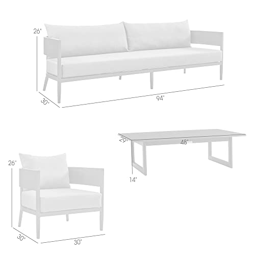Armen Living Argiope 4 Piece Outdoor Conversation Set Dark Gray