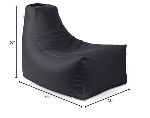 Jaxx Juniper Premium Vinyl Classroom Bean Bag Chair Black