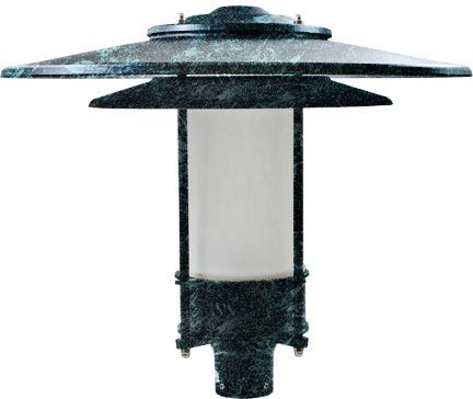 DABMAR LIGHTING GM510-VG-FROST Large Hat Top Post Light Fixture Frosted Glass Verde Green