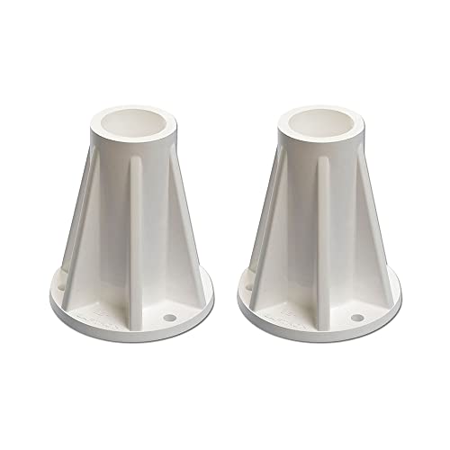 SAFTRON 3 Step High Impact Polymer Pool Ladder with Surface Mounting Base 2 Pack White