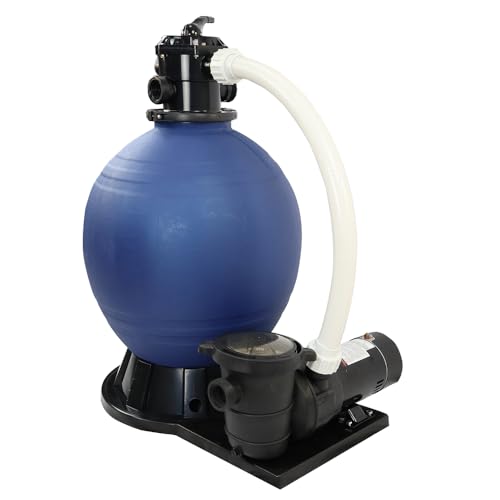 Rx Clear 22-Inch Sand Filter System with 1 HP Pump for Above Ground Pools Blue