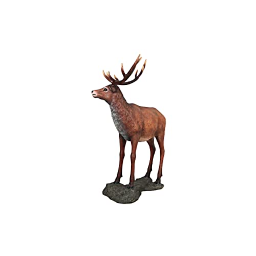 Design Toscano NE130058 Red Deer Buck Statue with Base Grande Full Color
