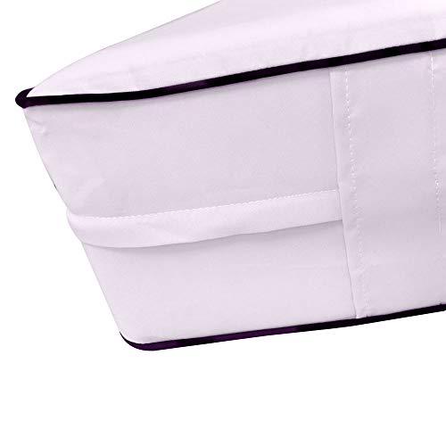Prolinemax Style2 Twin Size 5PC Contrast Pipe Outdoor Daybed Mattress Cushion Set White