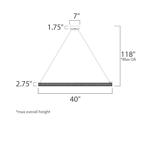 Maxim Eternity LED 40" Single Pendant Polished Chrome Silver