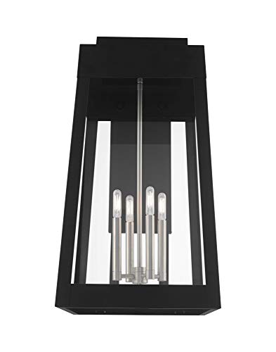 Livex Oslo Four Light Outdoor Wall Lantern Black