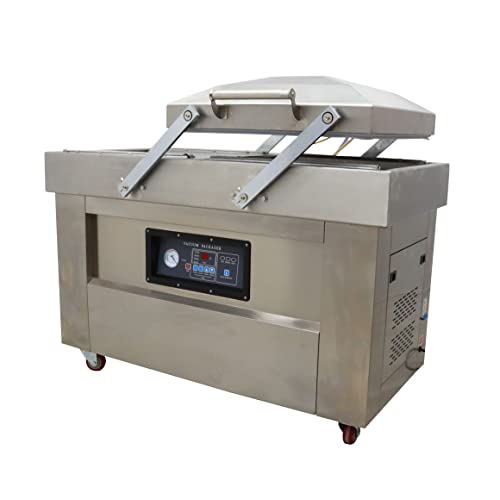 INTSUPERMAI Two Chamber Vacuum Sealer Stainless Steel Food Packaging Machine 21.8inch