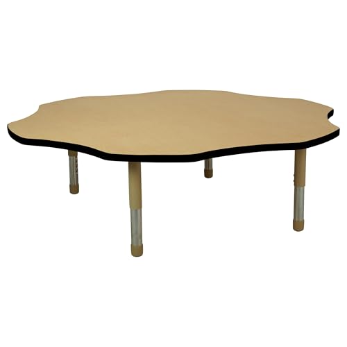 Factory Direct Partners Flower Toddler Activity Table 60" Adjustable Maple/Black/Sand