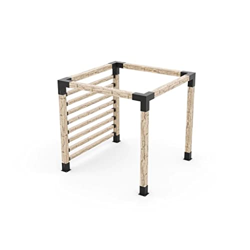 TOJAGRID Any Size Pergola Kit with Post Wall for 6x6 Wood Posts Black