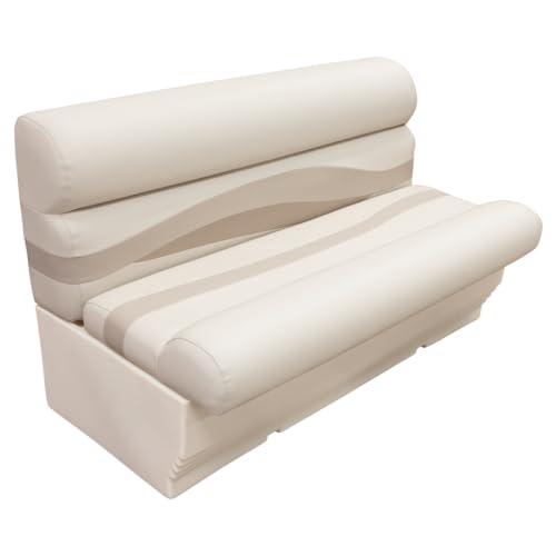 RestorePontoon Pontoon Boat Seat Group 57" Stone Khaki Platinum/Cobalt/Navy Blue