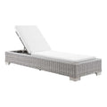 Modway Conway Outdoor Patio Wicker Rattan Chaise Lounge Light Gray White