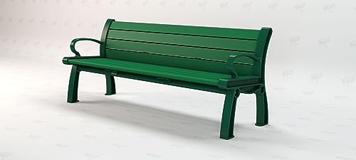 Frog Furnishings Outdoor Bench Heavy Duty Cast Aluminum Cedar Slat 4 Feet