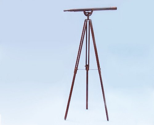 Handcrafted Nautical Decor Antique Copper Anchormaster Telescope 65" Copper