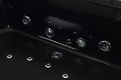 SIMBASHOPPING USA Whirlpool Black Bathtub Hydrotherapy Hot Tub JAMAICA Double Pump + Heater