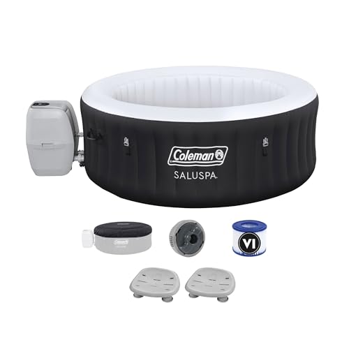 Bestway Coleman Miami AirJet Inflatable Hot Tub with EnergySense Cover Black