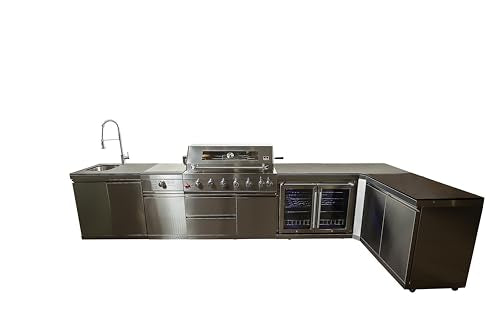 Luxuria Spas Flame Pro Series 6-Burner Six Piece Modular Kitchen Silver