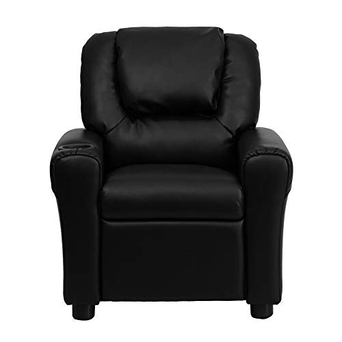 Personalized by DG Custom Graphics Kids Recliner with Cup Holder and Name Black