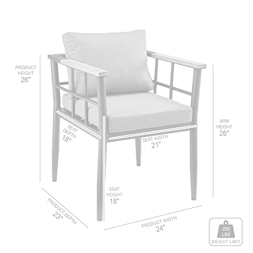 Armen Living Ezra Outdoor Patio Dining Chair Set of 2 Dark Grey