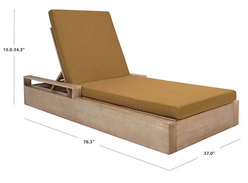 Safavieh Couture Outdoor Collection Lanai Chaise Lounge Chair Natural/Brown