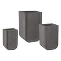 Emissary Terrazzo Square Planters Set of 3 20in x 18in x 32in Terrazzo Gray