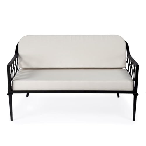 Home Square 2-Piece Outdoor Loveseat and Lounge Chair Set Black