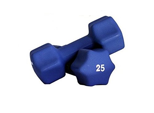 Ader Sporting Goods Neoprene Dumbbell Set with Rack 1-25lb 12prs