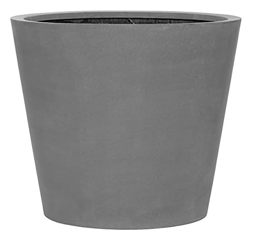 Pottery Pots Fiberstone Round Planter Large 24 Inch Grey