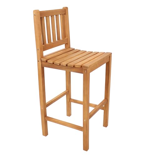 Sunnydaze 3-Piece Teak Wood Bar-Height Patio Table Set Teak