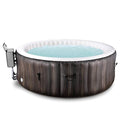 Evajoy Inflatable Hot Tub with LED, Electric Heater Pump, 140 Air Jets for 4-6 Adults Brown