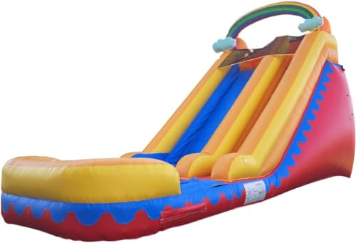 JumpOrange Commercial Inflatable 18' Rainbow Cloud Water Slide with Air Blower