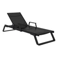 Compamia Tropic Arm Sling Chaise Lounge Black Frame Black