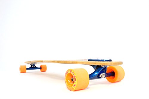 Inspiration Longboards Bamboo Composite "HANDELS" Longboard Complete with Paris Trucks and Divine Wheels Orange and Blue