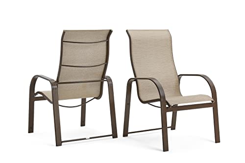 Winston Seagrove II Ultra High Back Patio Dining Chairs Set of 2 Sunbrella Pueblo Dune Fabric