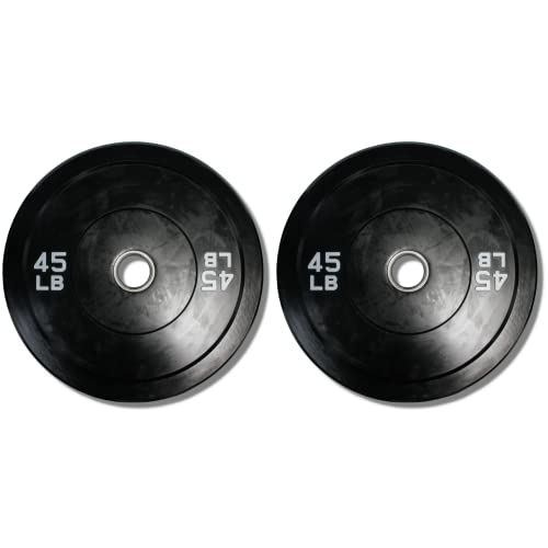 Ader Solid Black Rubber Bumper Olympic Plates Set 370LB Set