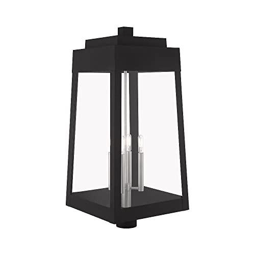 Livex Four Light Outdoor Post Top Lantern Black