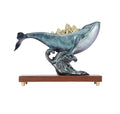 FENGSHUI-CAISHEN Pure Copper Whale Statue Blue