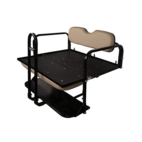ProFX Golf Cart Rear Flip Seat Kit with Grab Bar for EZGO RXV Gas & Electric Golf Carts Stone