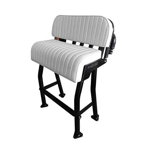 Krypt Towers 29" Leaning Post Bench Seat with 4 Rod Holders Heavy Duty Black Aluminum