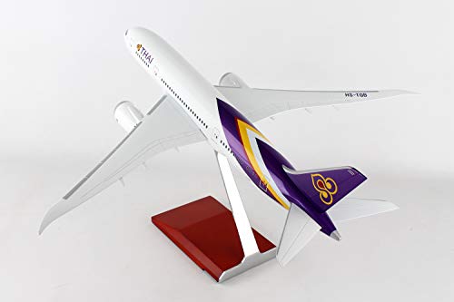 Daron Skymarks Thai 787-8 Model 1/100 with Wood Stand & Gear Purple