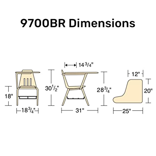 Virco 9700BR Classroom Chair Desk Set Chrome Frame Black/Grey Nebula