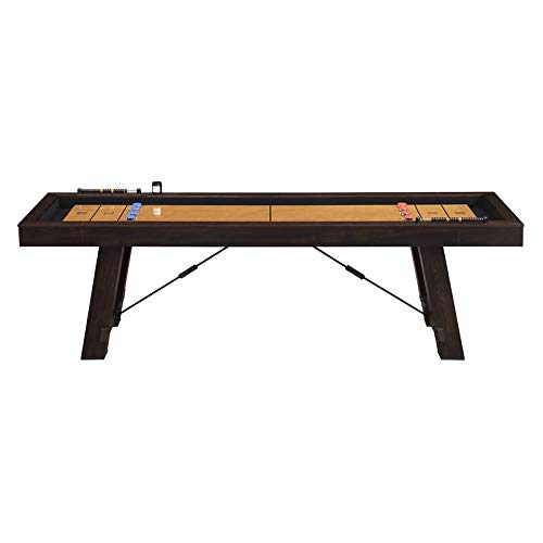 BOWERY HILL Shuffleboard Table Brown Blue Red