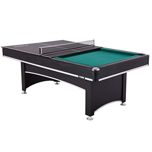 Triumph Sports Phoenix 7’ Billiard Table with Table Tennis Conversion Top Black Green