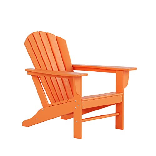 WestinTrends Dylan Adirondack Chairs Set of 8 All Weather Poly Lumber Outdoor Patio Chairs Orange