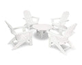 Polywood Vineyard 5-Piece Oversized Adirondack Chair Conversation Set White