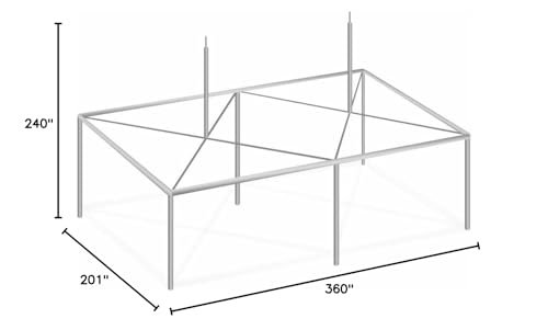 TentandTable 20' x 30' High Peak Canopy Tent Frame Only Silver