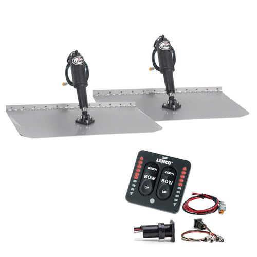 LENCO MARINE 12" x 12" Standard Trim Tab Kit with LED Integrated Switch Kit 12V