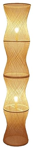 GTEFSWS Handmade Weaving Column Floor Lamp Modern Standing Light One Color