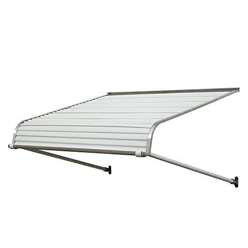 NuImage Awnings 1100 Series Aluminum Door Canopy with Support Arms White