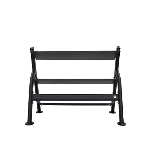 TKO 3-Tier Dumbbell & Kettlebell Rack | Home Gym Organizer | Black Stand