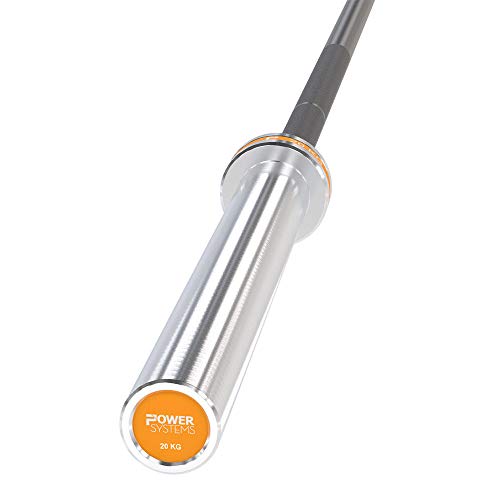 Power Systems Men's 20kg Hybrid Bar - Black Zinc and Stainless Steel Construction Silver